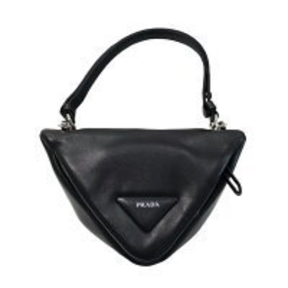Prada Padded Nappa Leather Triangle Handbag Black - Picture 1 of 4